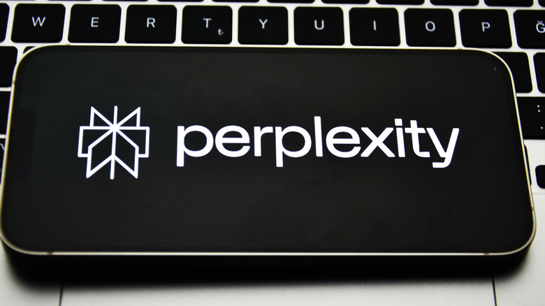 Smartphone displaying the Perplexity logo