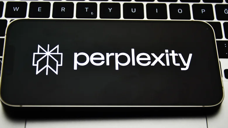 Smartphone displaying the Perplexity logo