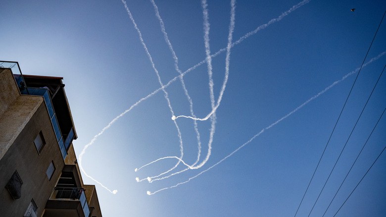 Iron Dome intercepting rockets