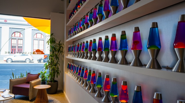 A wall of lava lamps in Cloudflare's headquarters