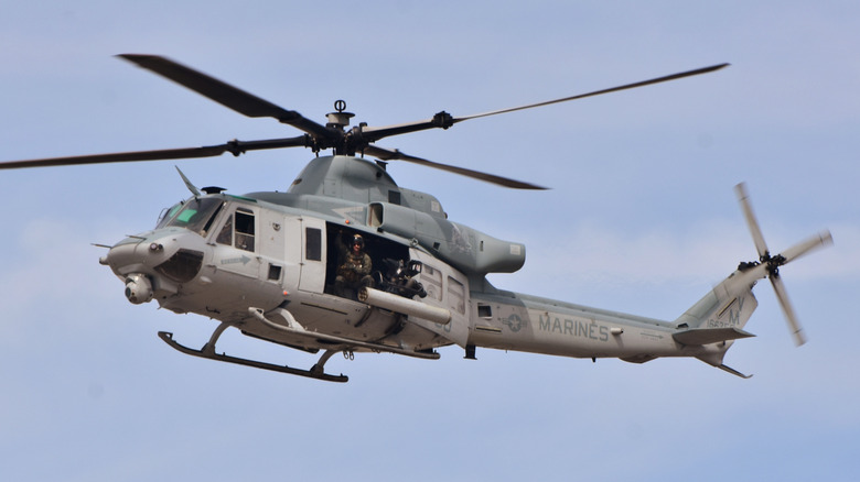 UH-1Y Venom helicopter flying