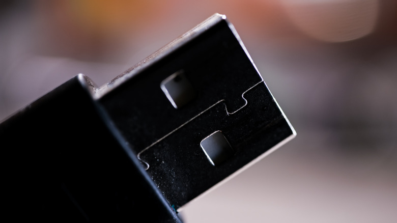 A USB connector up close.