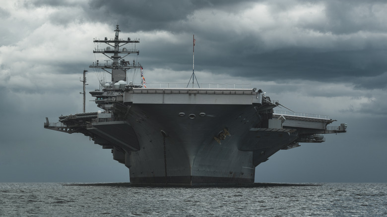 Aircraft carrier at sea