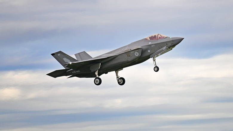 Australian F-35 flying through the sky