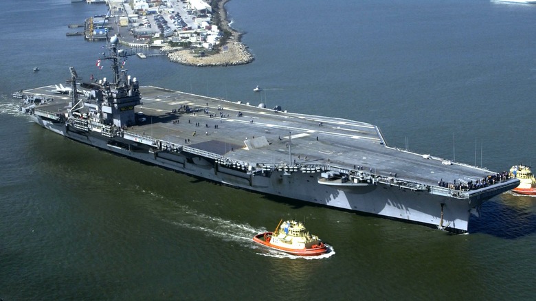 The USS John F. Kennedy (CV-67) departs Naval Station Mayport
