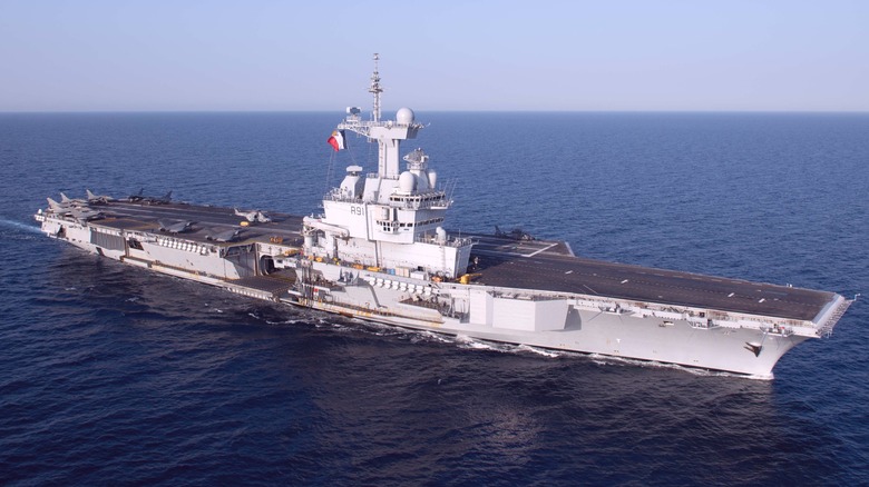 The aircraft carrier Charles de Gaulle of the French Navy
