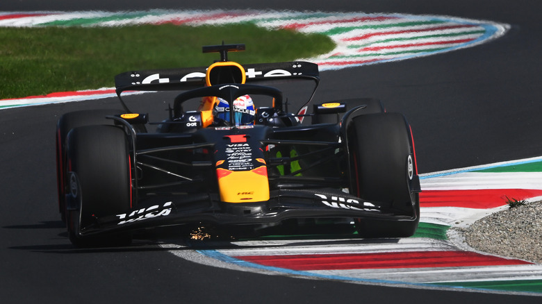 Max Verstappen's F1 car cornering