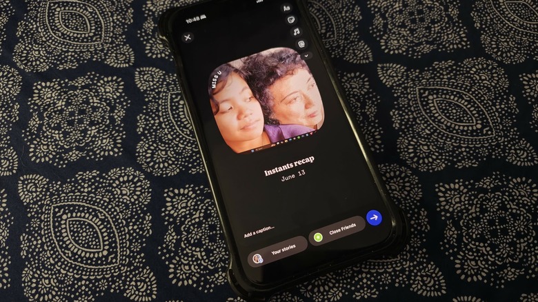 An instants recap can be posted as an Instagram story on the iOS app