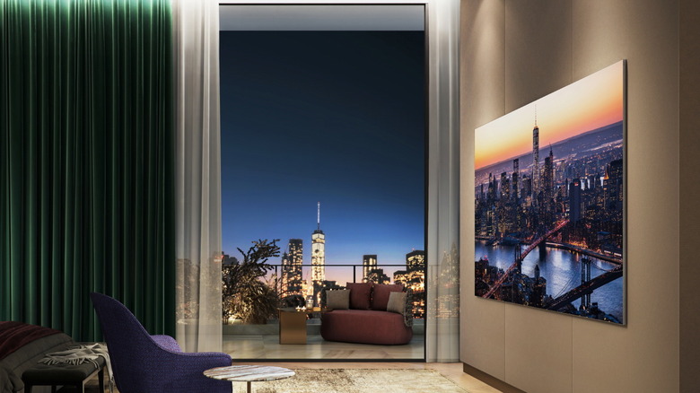 A Samsung MicroLED TV installed in a room