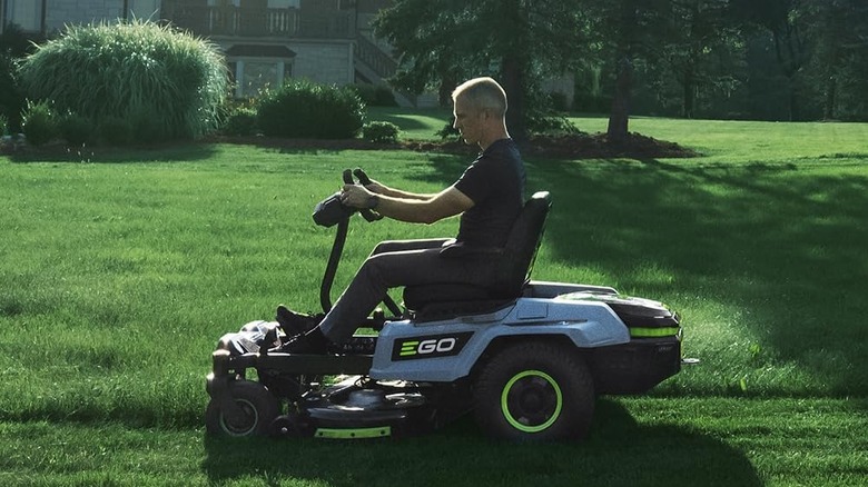 man using EGO power+ lawn mower