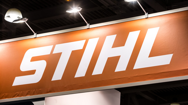 Stihl company banner with bright lights