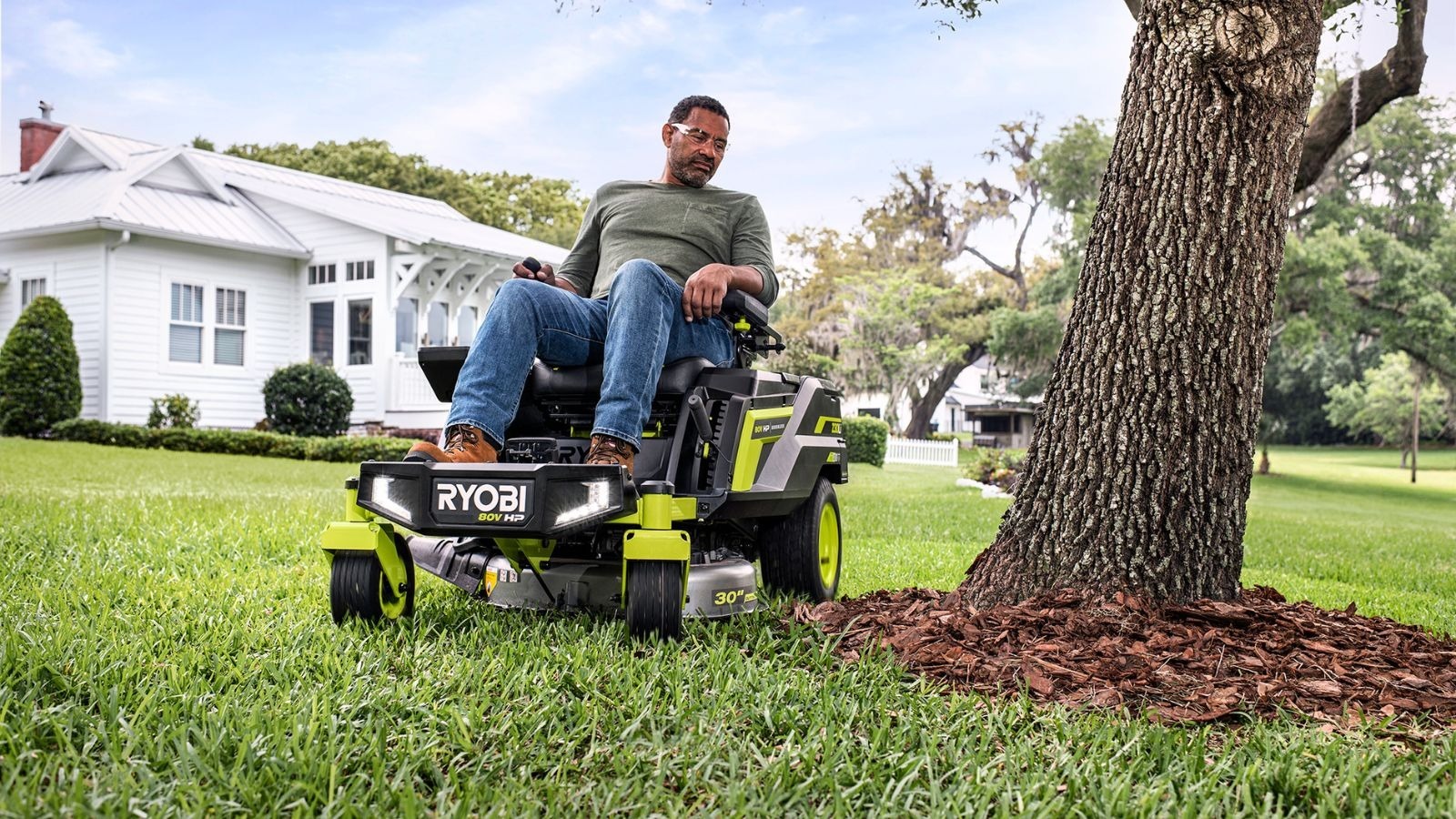 Ryobi electric riding lawn mower outlet