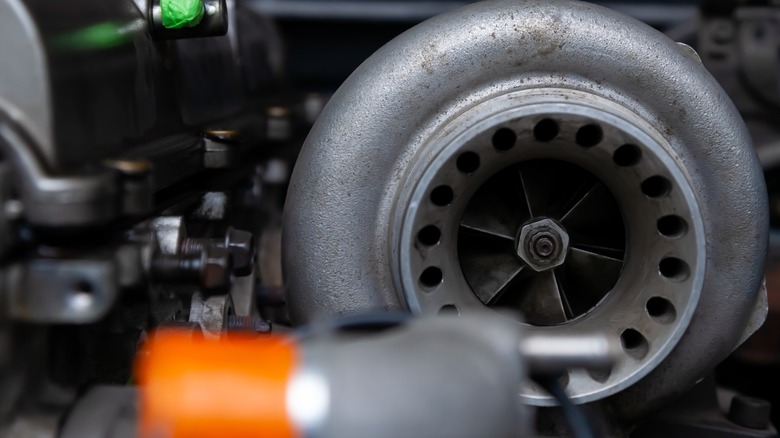 Turbocharger in an engine bay