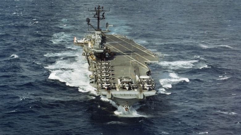 The Intrepid operating in the Mediterranean in the 1970s