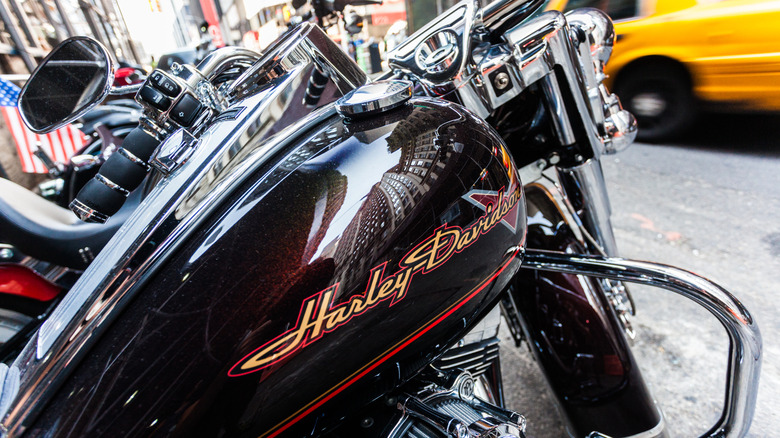 Harley-Davidson motorcycle logo up close