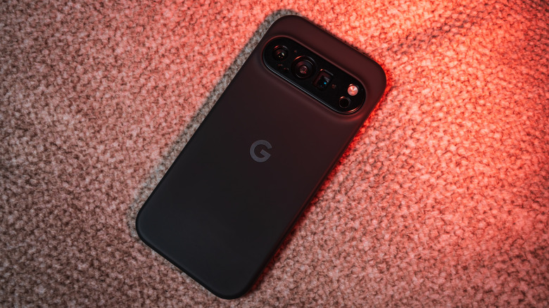 Pixel 10 Pro on a textured surface