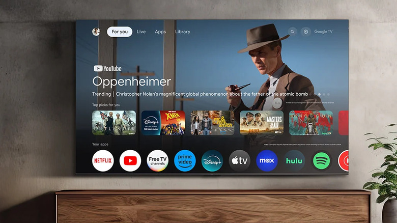 TCL TV mounted on a wall