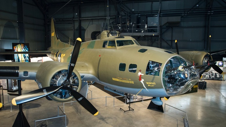The B-17F "Memphis Belle" on display at the National Museum of the Air Force