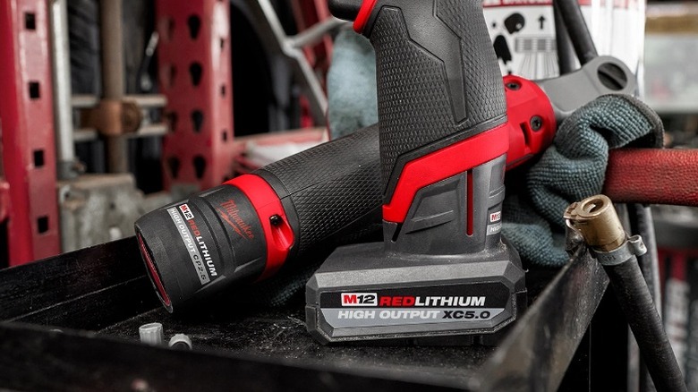 Tools with M12 batteries installed