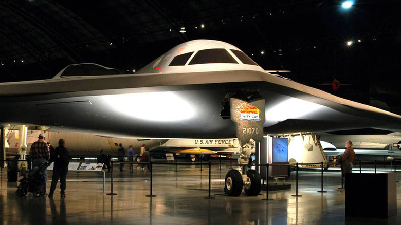 B-2 bomber on display in the National Museum of the USAF