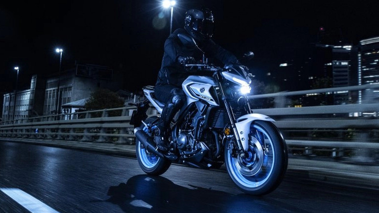 Yamaha MT-03 being ridden on an open highway
