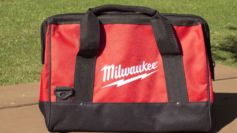 Milwaukee tool bag outside