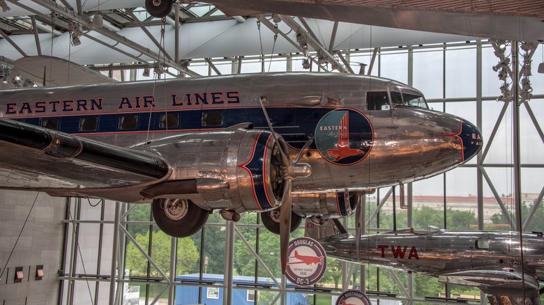 A Douglas DC-3 on exhibit at the National Air and Space Museum