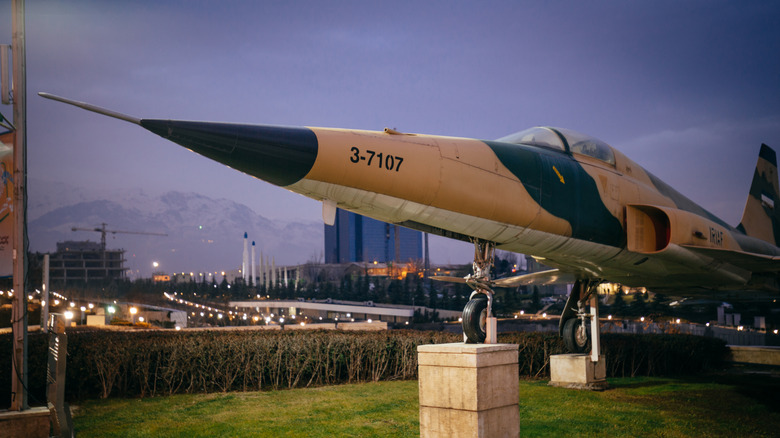 Fighter jet on display in Tehran