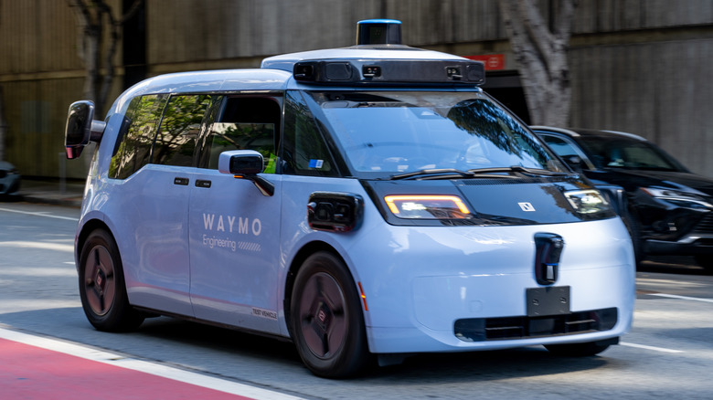 Waymo Zeekr robotaxi test vehicle in San Francisco