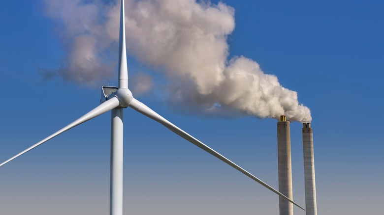 Coal plant wind turbine