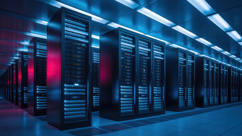 A server room filled with racks in operation