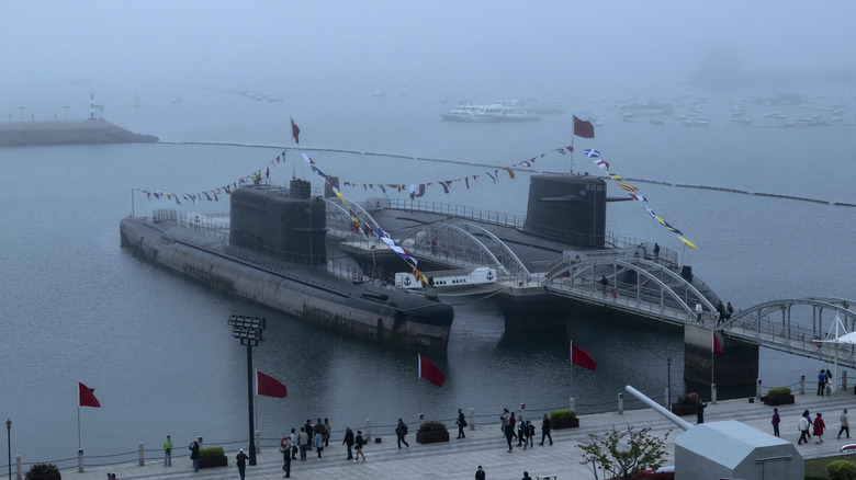 two Chinese subs at port