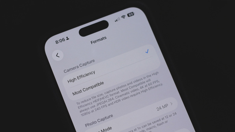 Camera capture settings in iOS