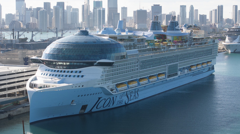 Icon of the Seas near port