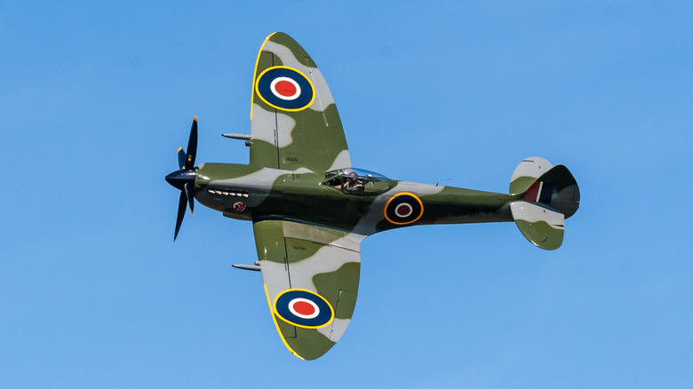 Spitfire airplane in the air