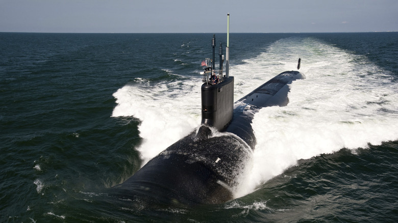 U.S. submarine in the ocean