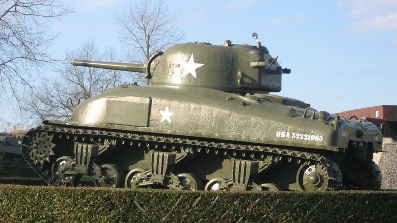 An M4A1 Sherman Tank variant on display