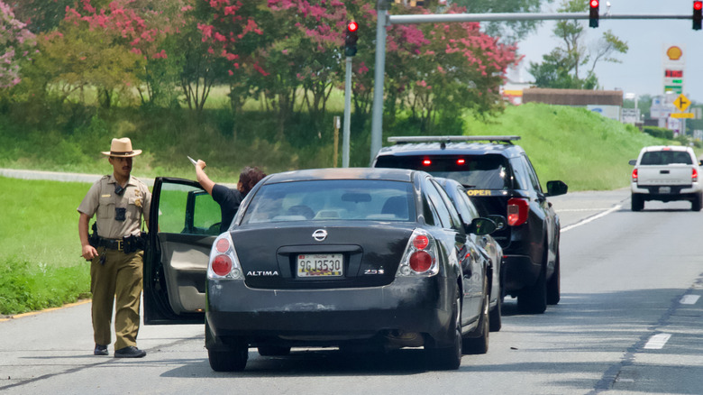Maryland driver pulled over by police