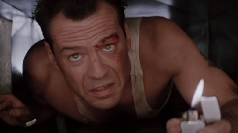 McClane moving through the ventilation shafts in "Die Hard."