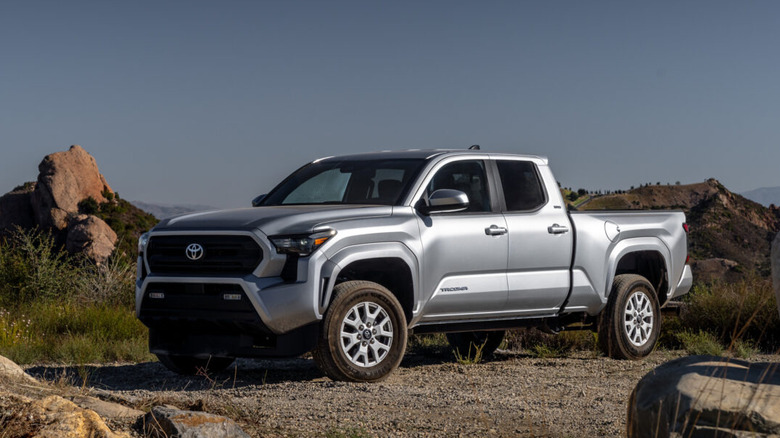 Toyota Tacoma parked in the open desert