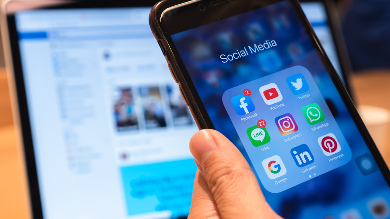 Social media apps on an iPhone