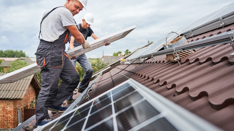 installing solar panels on house roof