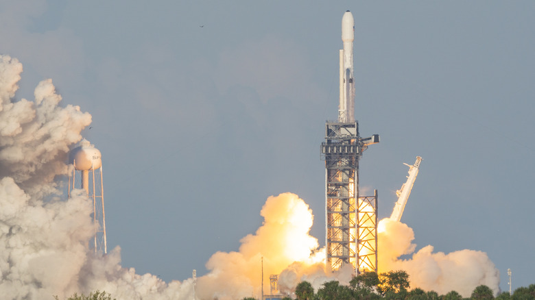 SpaceX flight launching into space