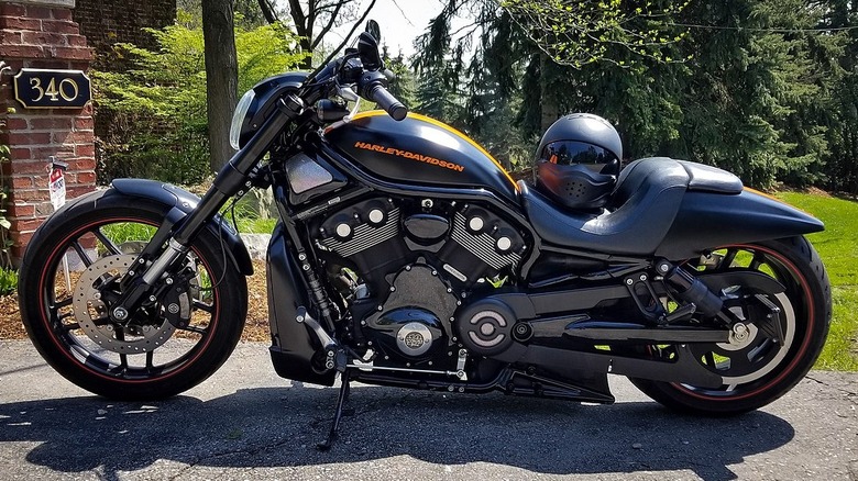 side profile view of the Harley-Davidson V-Rod