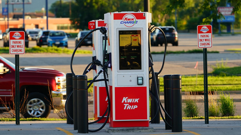 A Kwik Charge public charging station on a US street.