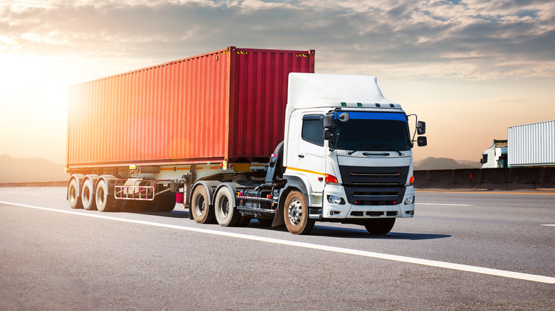 Semi truck on the move