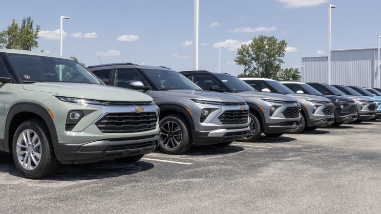 New Chevrolet models at a dealership