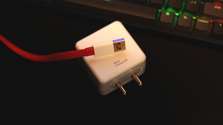 OnePlus 65W wall charger with a USB-A port