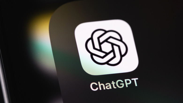 Close-up of ChatGPT app icon on a smartphone screen