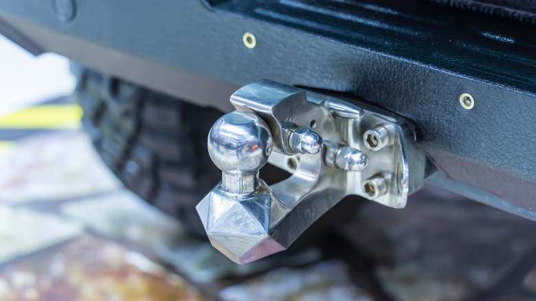 Quarter view of a bumper hitch
